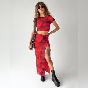 Princess Polly NWT ✨Rosie Mesh Set Red✨